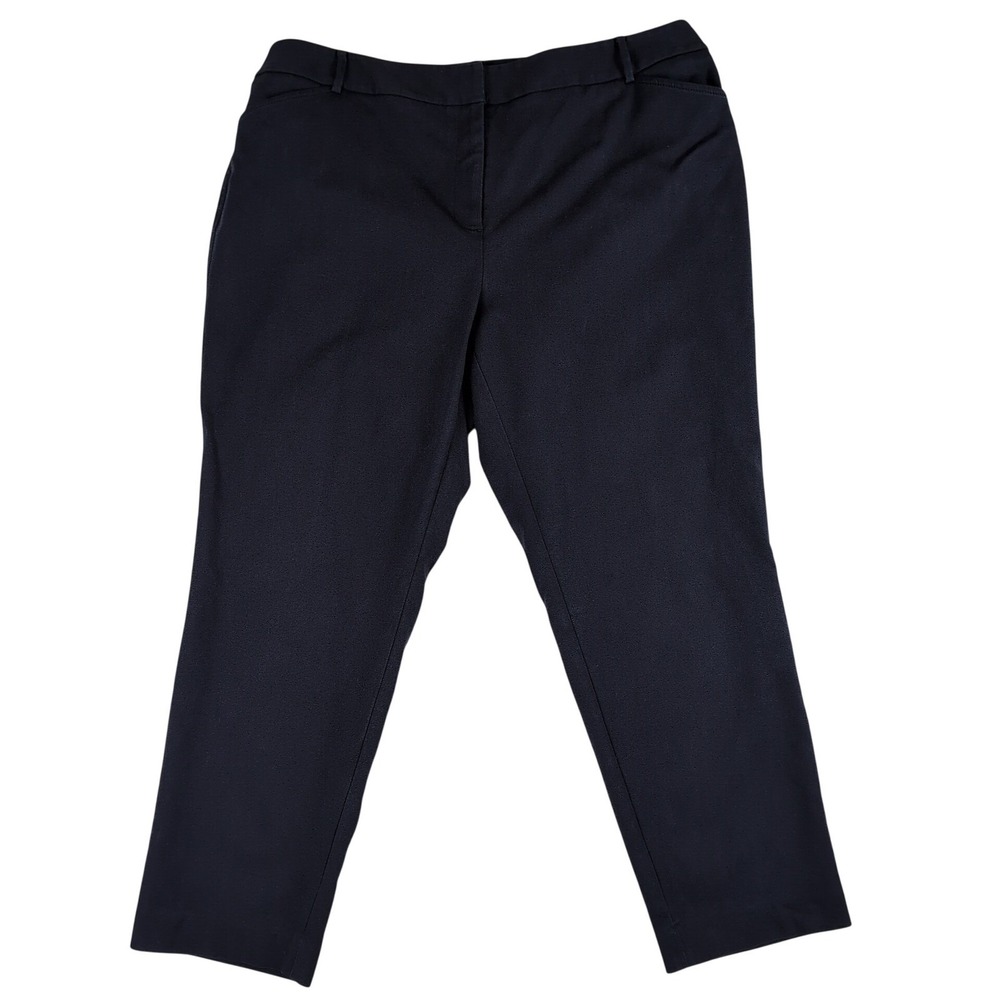 Talbots Hampshire Curvy Ankle Pants 18W Navy Blue Stretch Business Casual Career